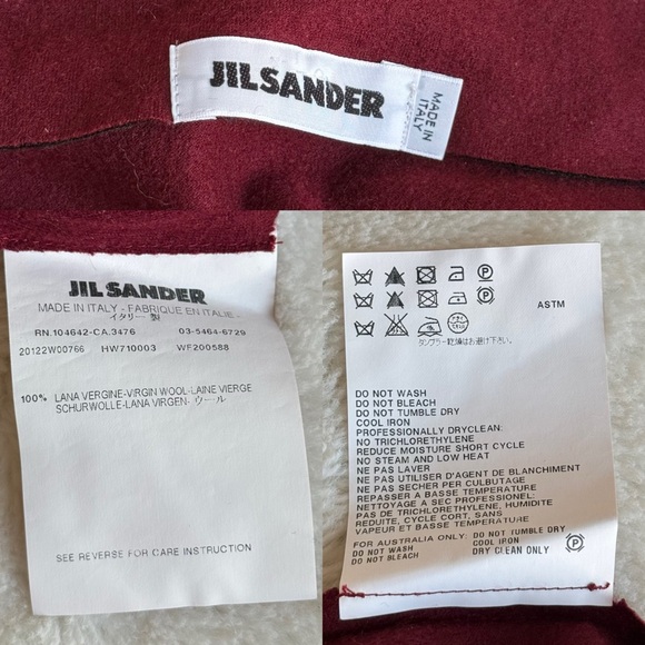 Jil Sander Wool Dark Red Sleeveless Knee Length Dress M (8) - Picture 10 of 10